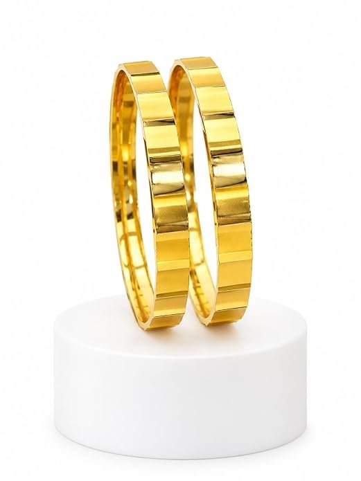 8 mm Plain Patli Bangles for Women | Simple Gold Tone Traditional Bangle Set - Handcrafted Jewellery by Xperts Creations