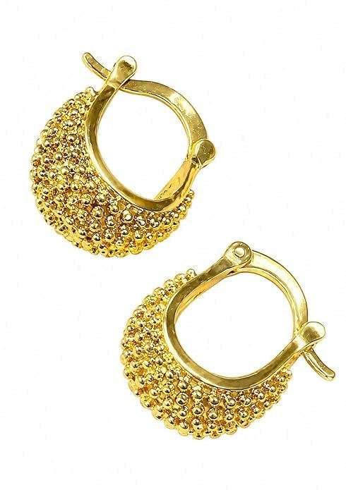 Bali Earrings for Women | Gold-Plated Beaded Hoop Earrings | Lightweight Traditional & Contemporary Fashion Jewellery | Festive, Party & Daily Wear - Handcrafted Jewellery by Xperts Creations
