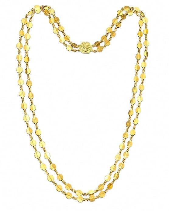 Double Line Avalakki Chain for Women | 23.5K Micro Gold Plated Layered Necklace | Traditional Ethnic Fashion Jewellery Design - Handcrafted Jewellery by Xperts Creations